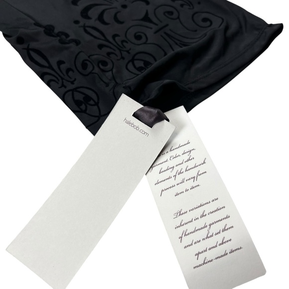 Hale Bob Black Velvet Bell Sleeve Mini Dress Size Small - Picture 5 of 13